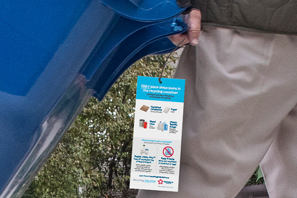 Example of recycling container tag